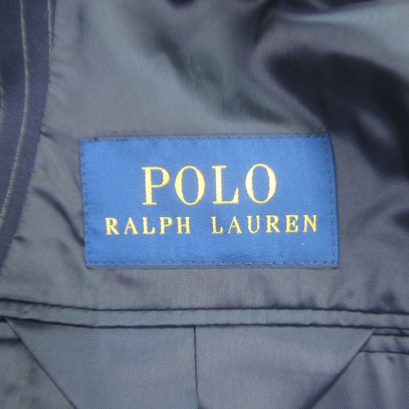 Polo Ralph Lauren Suit Mens 46Lx39W Navy Striped Modern Fit Jacket Pants 2 Piece - Picture 5 of 16